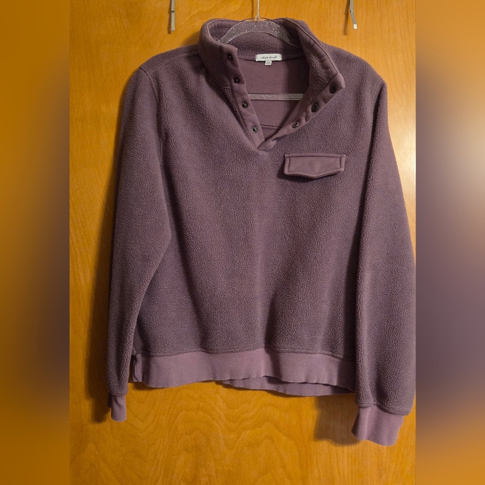 White Birch V-Neck Purple Sweater